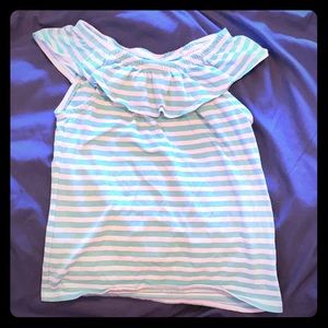 Girls tshirt striped blue and white